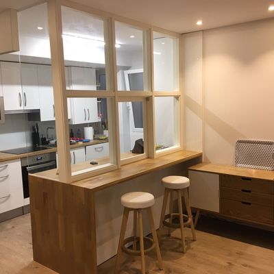 Cerramiento de cristal en cocina