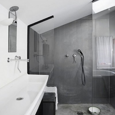 Duchas de obra con microcemento