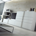 Menjador TK.2 lacat blanc mate tirador cromat
