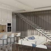 Escalera como eje articulador.- Vivienda Unifamiliar
