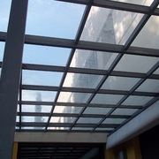 tejado de porche de cristal