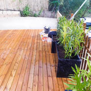 Aplicación de parqué en exterior