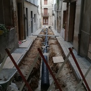 Cambio de colector, red de agua potable, aceras y pavimentación 2/4