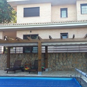 Pergola Madera Lona Crudo