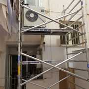 Instalación unidad exterior con andamio