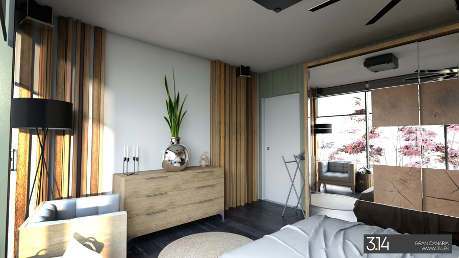 Dormitorio de inspiración zen
