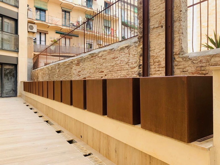 Fabricación maceteros hierro corten.