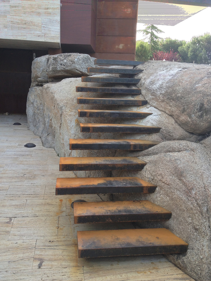 Escaleras acero corten.