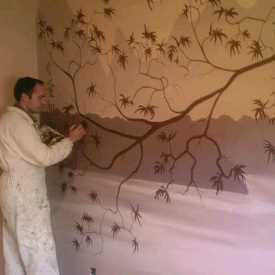 Mural cabecero habitación