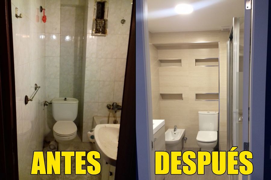 Baño antes y después de la obra