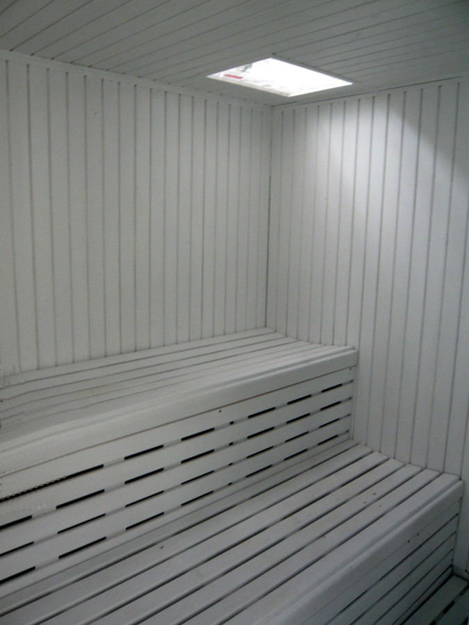 Interior sauna blanca