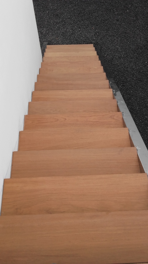 Cconstruccion escalera acero inox madera