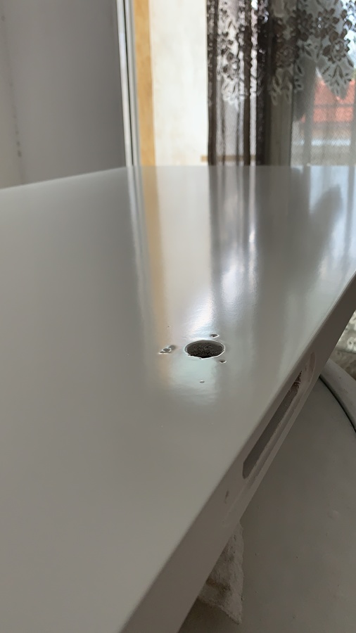 Lacado de puerta en blanco satinado