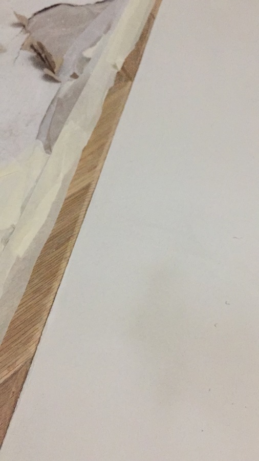 Detalle acabado microcemento parqué