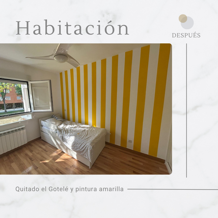 Quitado gotelé y pintura minimalista.
