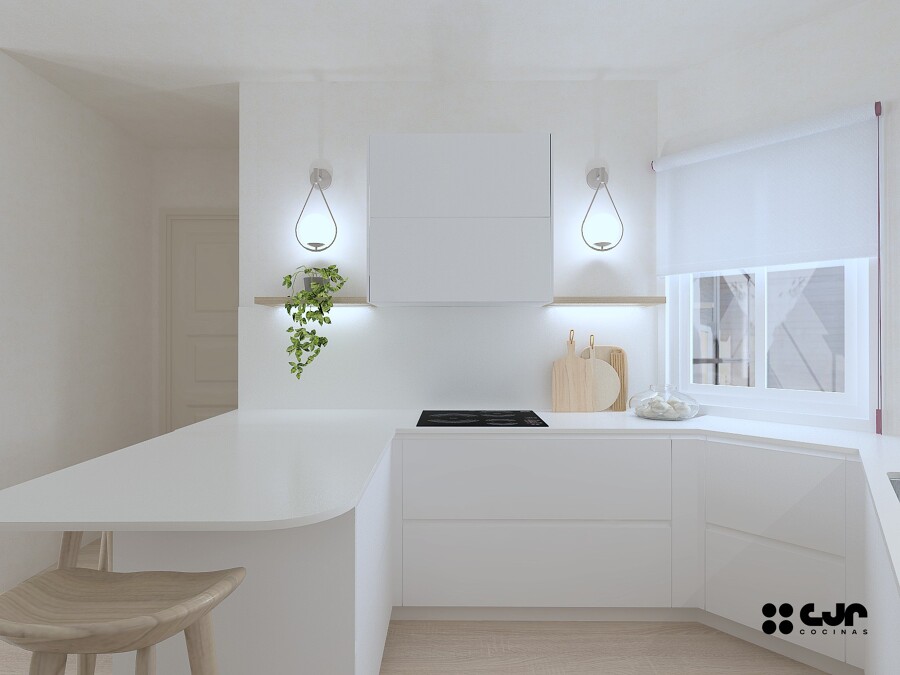 Área de cocción con iluminación lateral