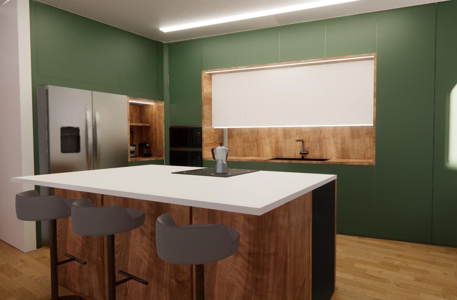 Creación de proyecto en 3D de cocina.