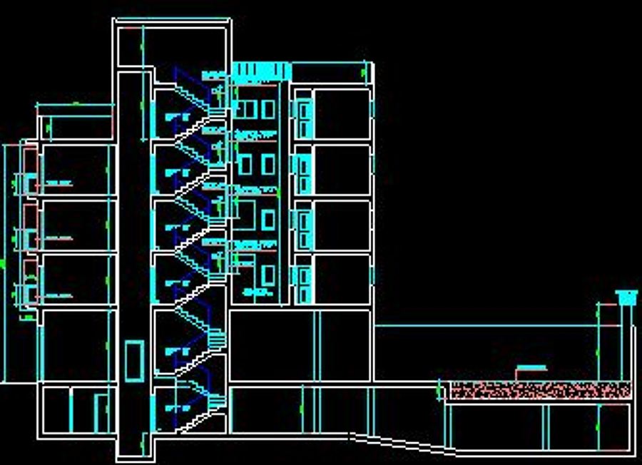 Sección proyecto edificio de viviendas