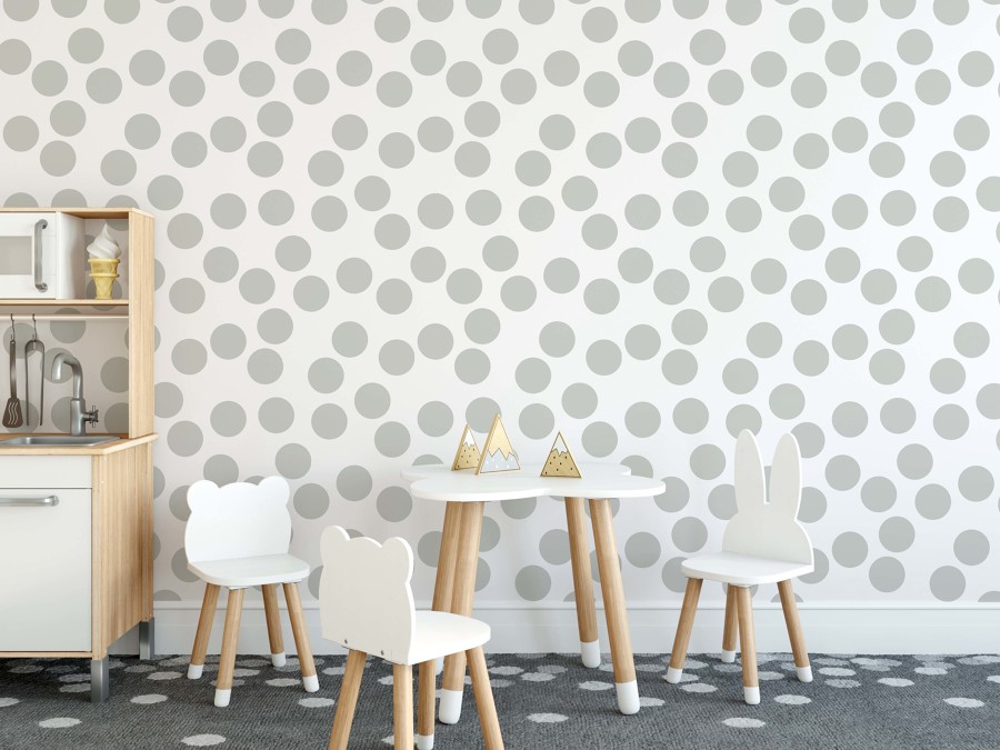 Papel Pintado Circulos Gris