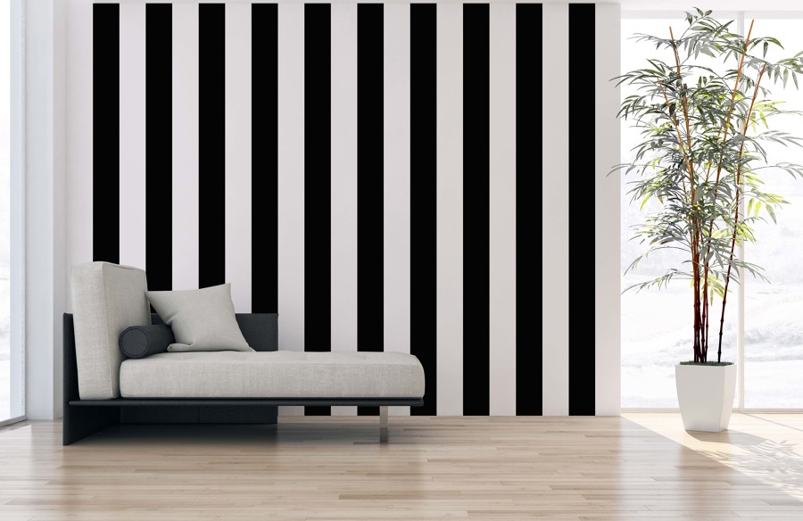 Papel Pintado Raya Negra