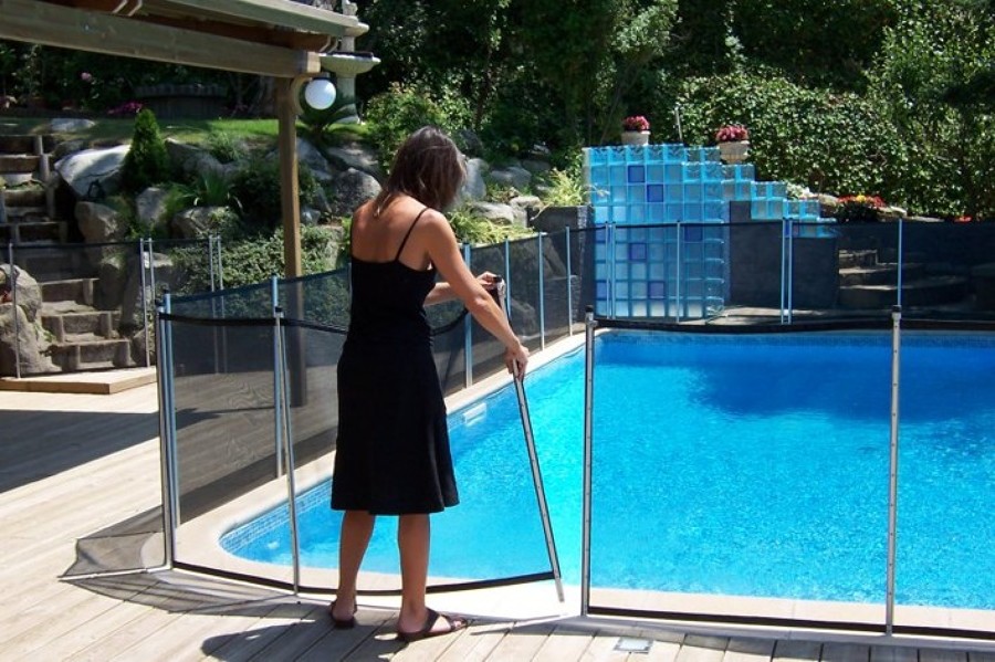 BabySecur Valla para piscina Negro-Plata