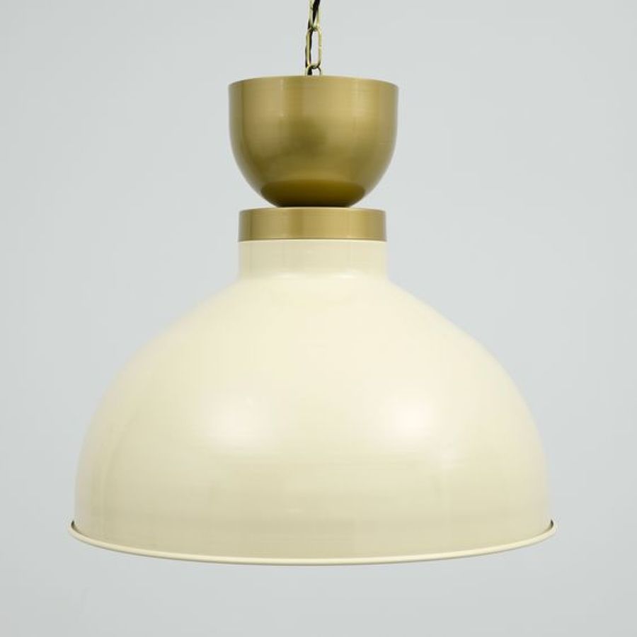 Lámpara de techo industrial crema y oro