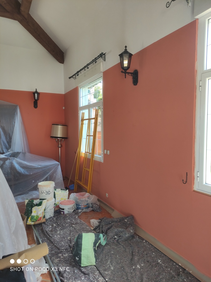 Pintura paredes y techo salón