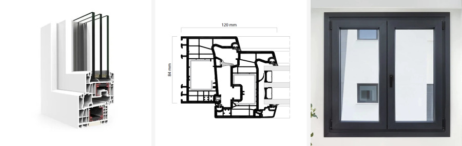 Vitras® A84 Passivhaus Abisagrada