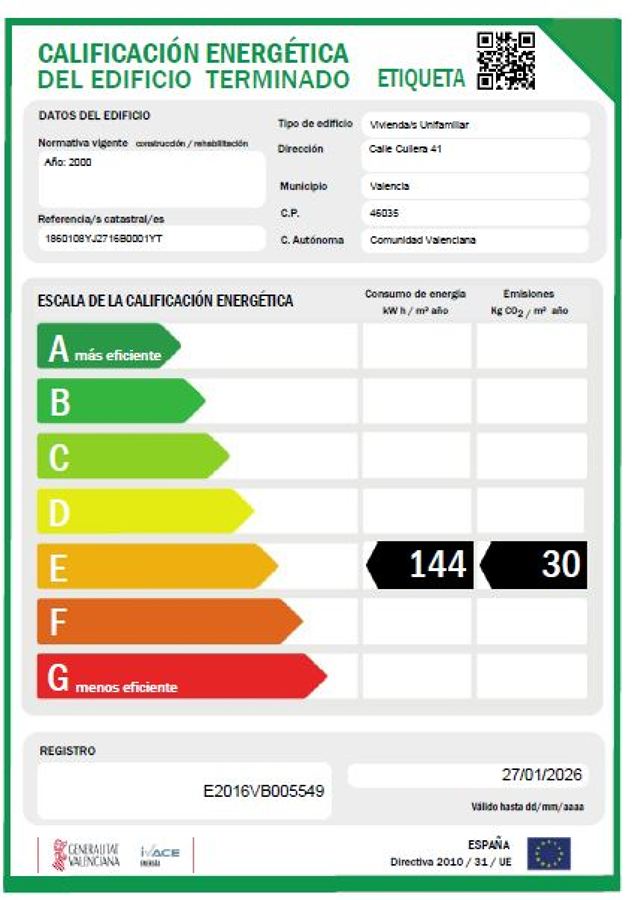 Ejemplo Certificado eficiencia energética