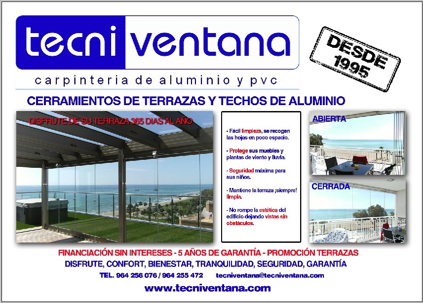 CERRAMIENTOS TERRAZAS Y TECHOS ALUMINIO