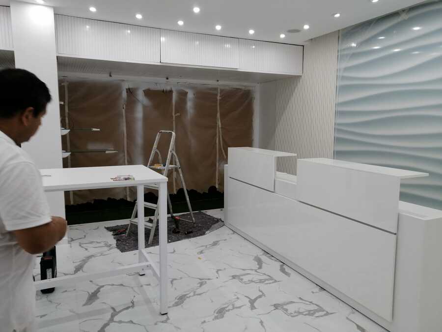 Calidad y delicadeza, pintura y decoración farmacia