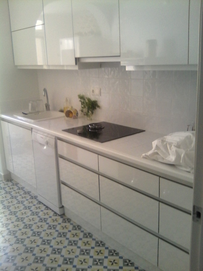 Cocina alto brillo.