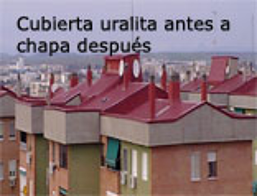 CUBIERTA EN VIVIENDA DE URALITA Y DE PANEL SANDWICH DESPUES