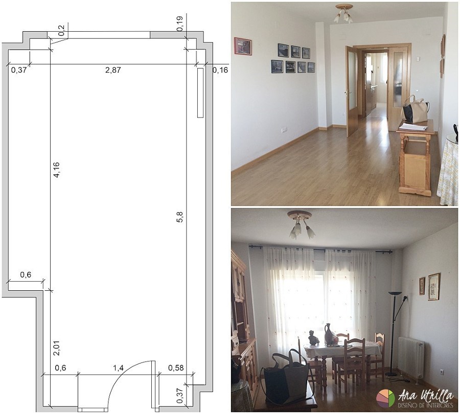 ASESORÍA DECORACIÓN DE INTERIORES: SALÓN-COMEDOR PALENCIA (Antes)