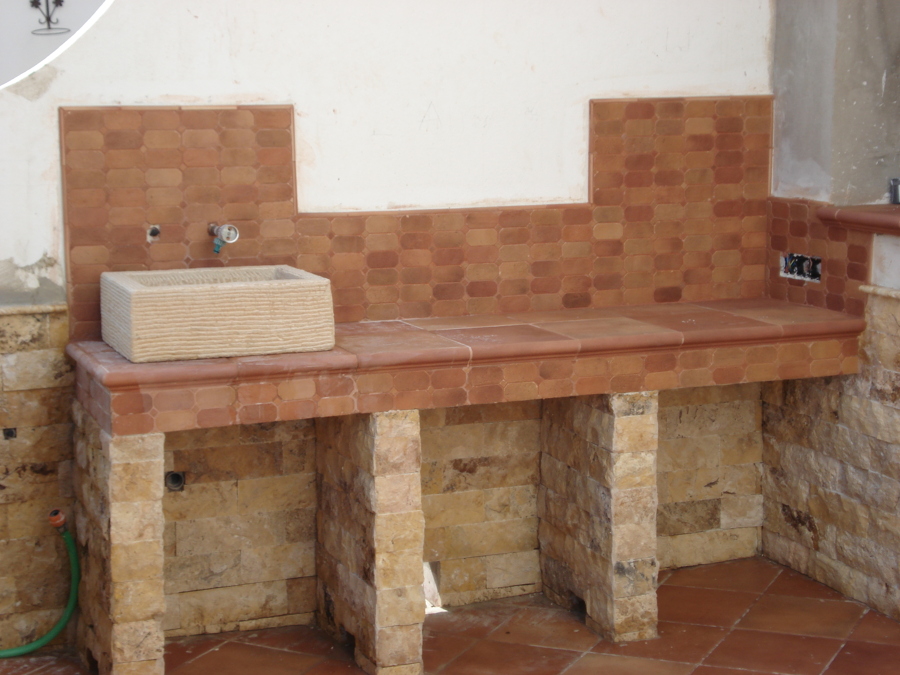 Encimera en terraza