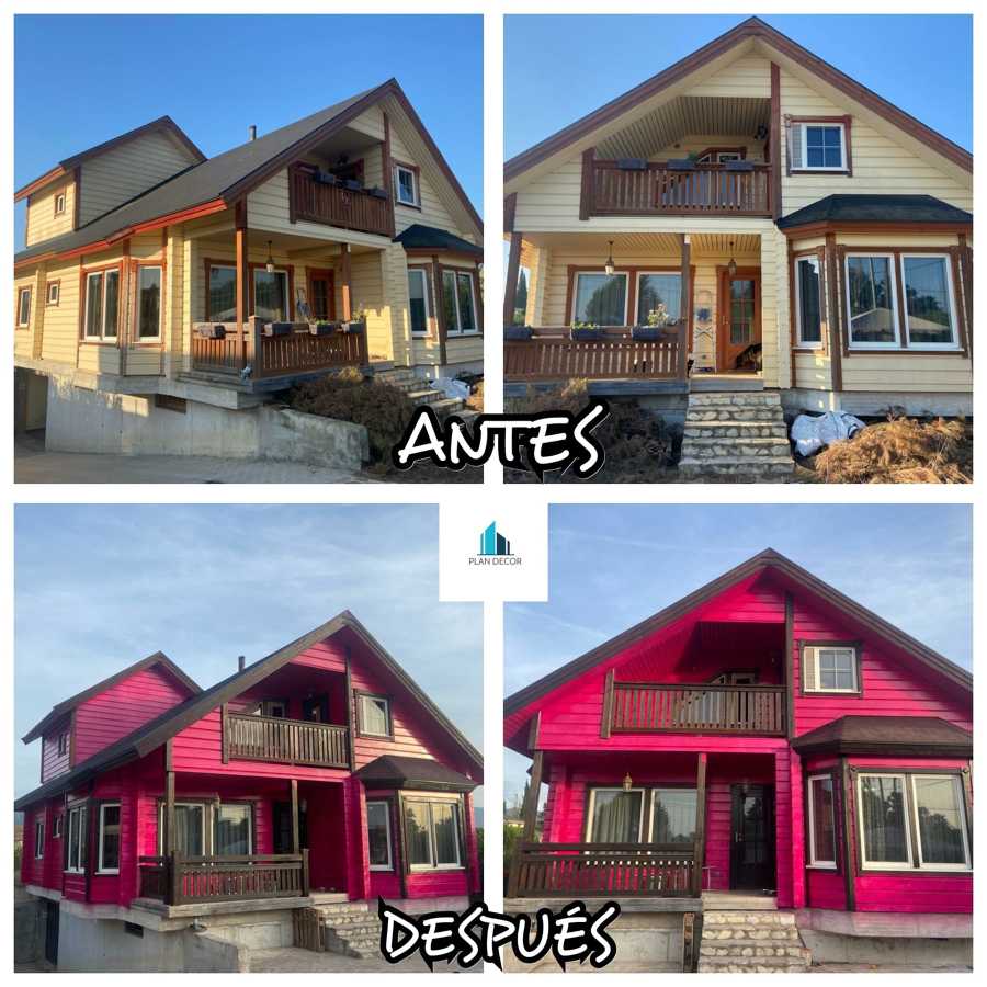 Exterior de vivienda pintada con lasur.