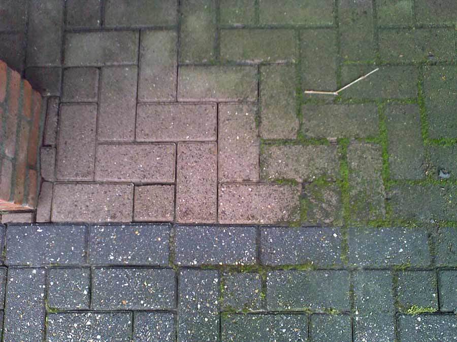 Diferencia de limpieza de suelo con agua a presión