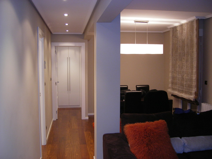 Salón y pasillo.