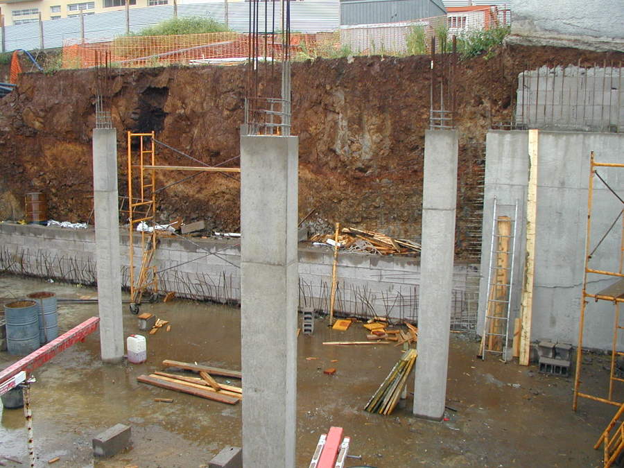 Estructura de complejo de viviendas.