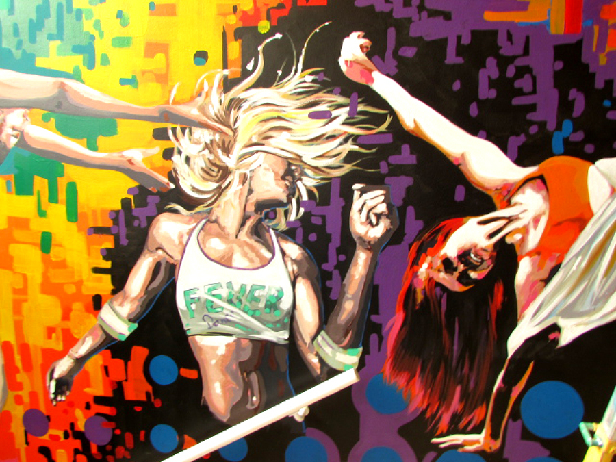Decoración mural academia de baile