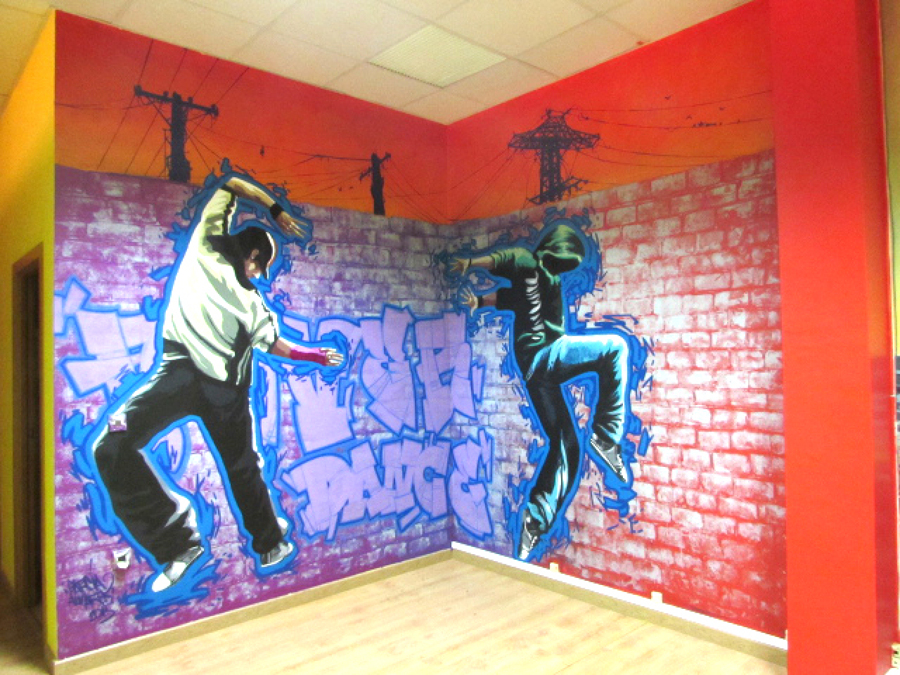 Decoración mural academia de baile