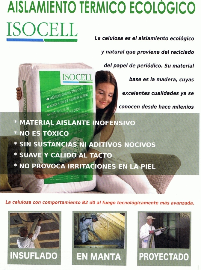Folleto celulosa ecológica ISOCELL, cara A.