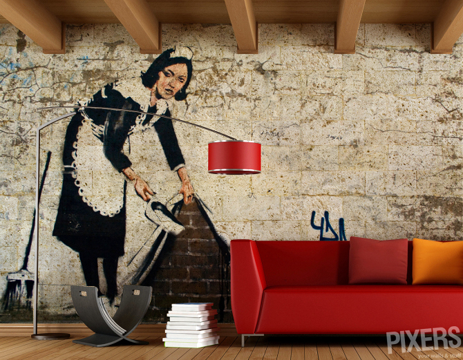 Fotomural con la famosa obra de Banksy