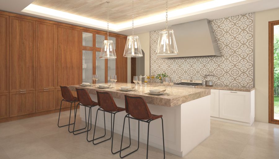 Cocina con isla central
