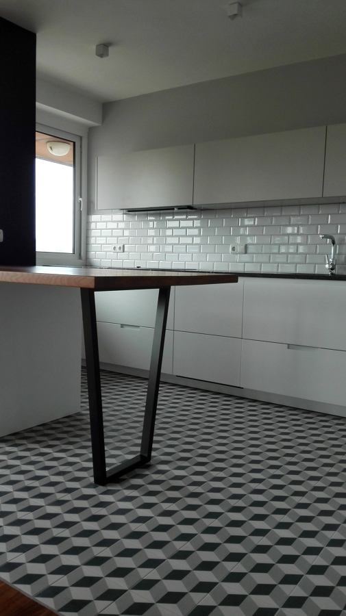 Reforma cocina. Detalle soporte encimera