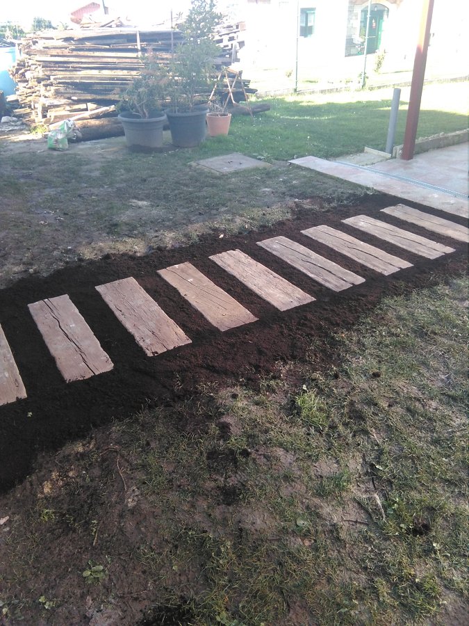 Pasarela de traviesas prefabricadas