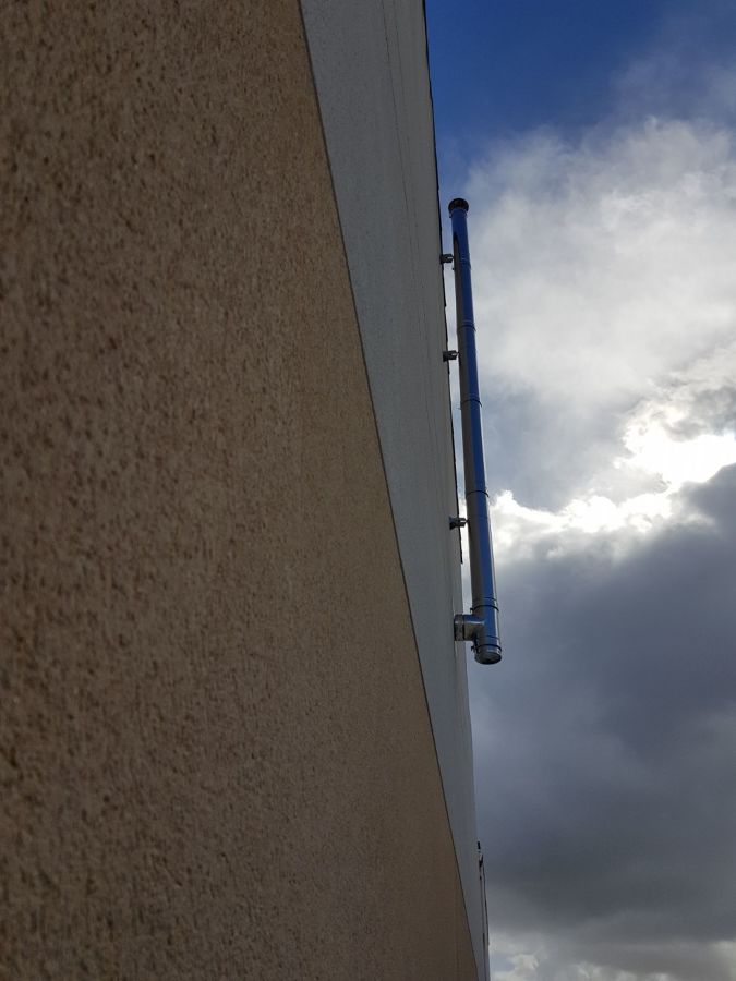 Chimenea en vivienda unifamiliar