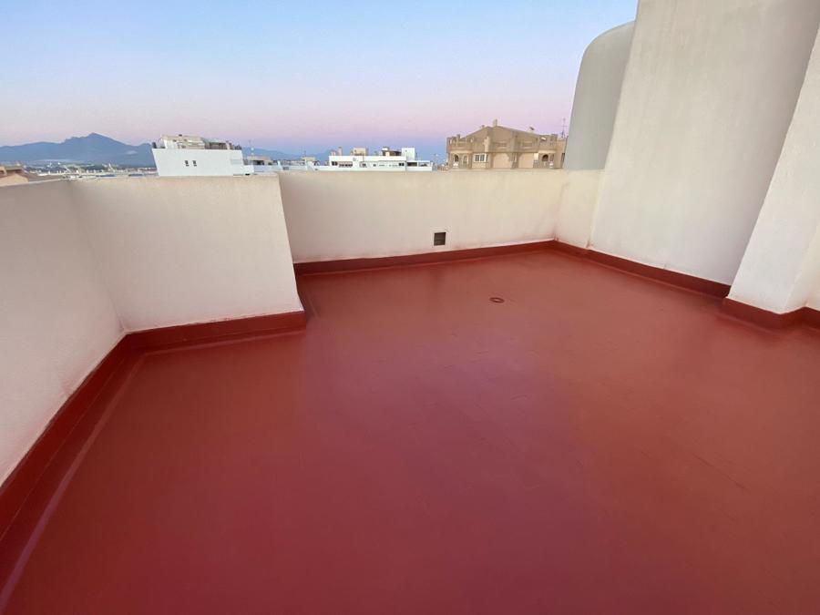 Terraza con revestimiento de caucho.