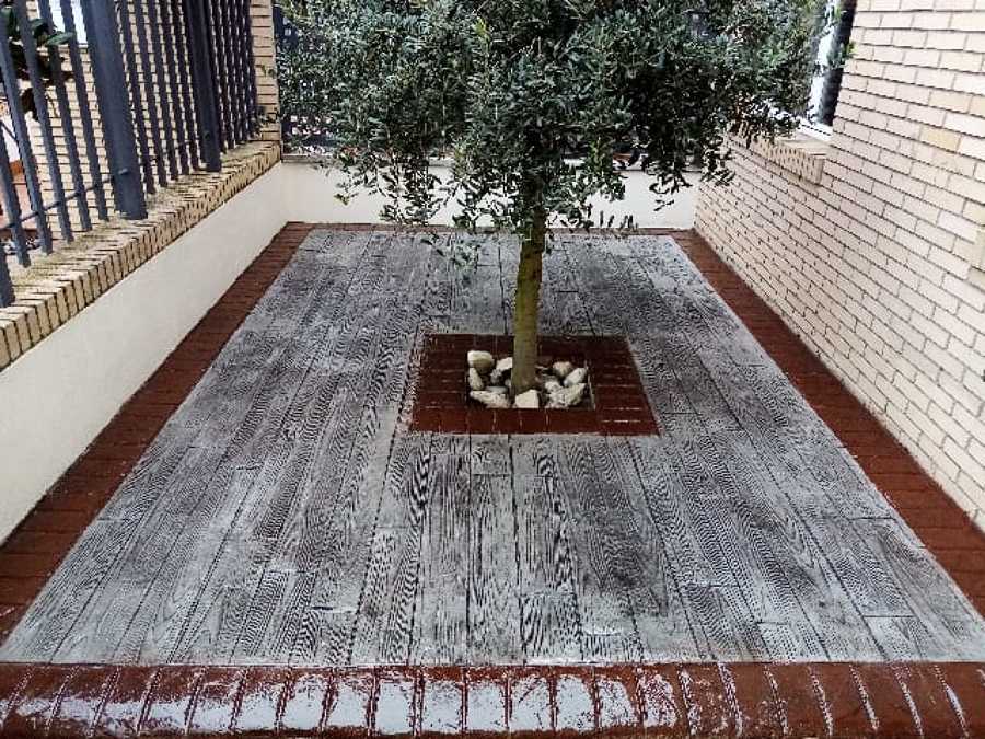 Hormigón impreso imitación madera