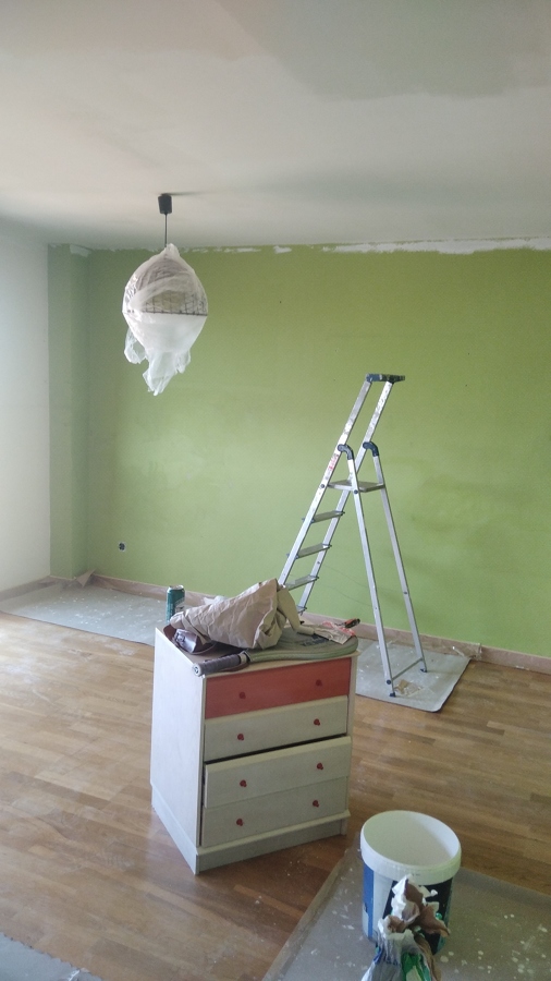 Pared en verde